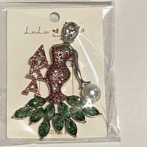 Silver and Rhinestone and Pearl AKA Lady Brooch